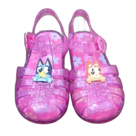 Bluey Hot Pink Glittery Jelly Sandals Size 7 Toddler - Picture 1 of 8